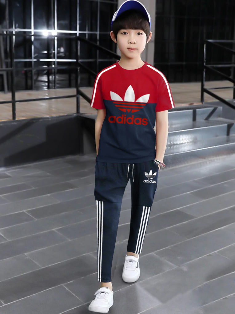 ADS Training Tracksuit For Kids-Red & Navy-BE983/BR13228