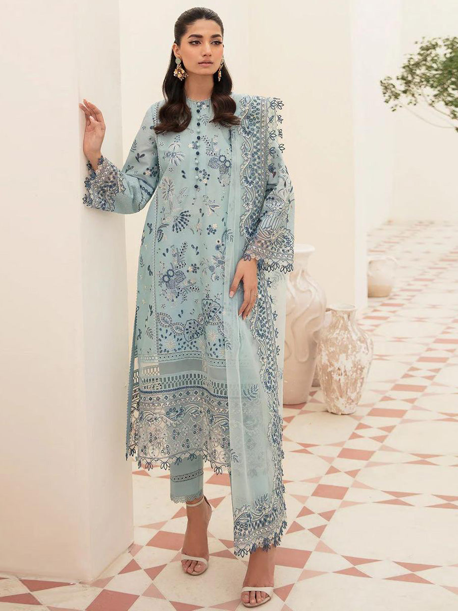 AFROZEH Embroidered Lawn 3 Pieces Suit-BR1620/BR13851