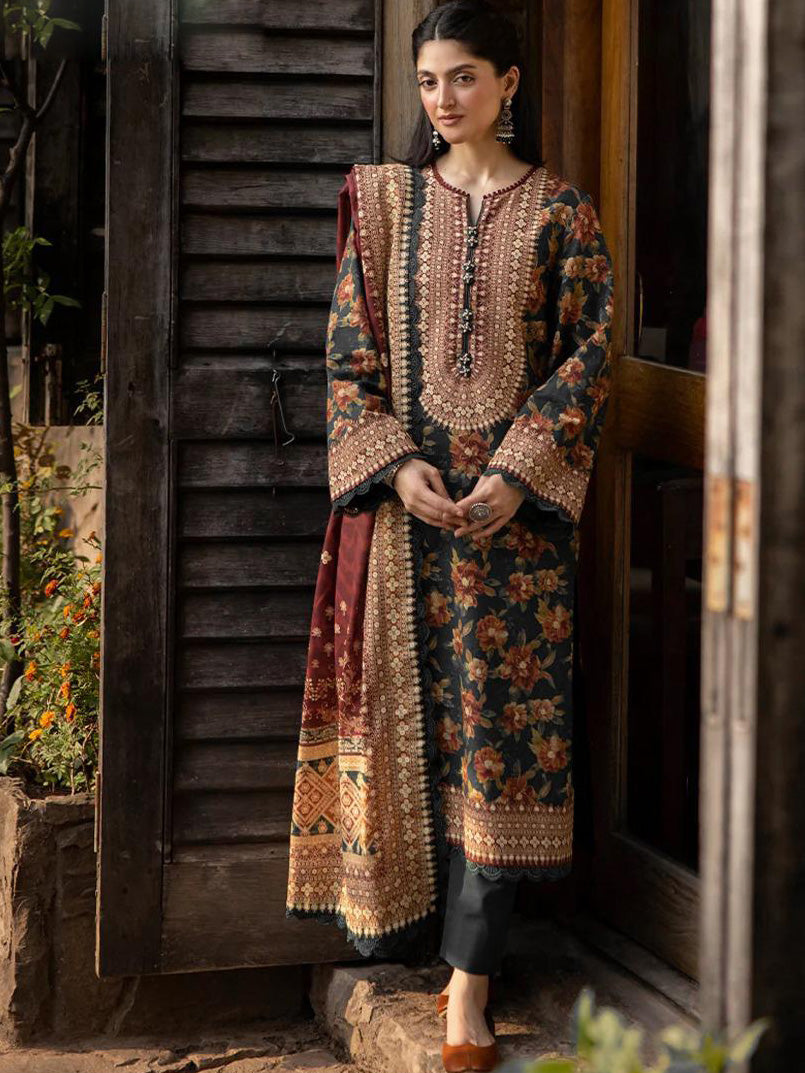 Asim Jofa Bana Dora Digital Printed Lawn Unstitched 3 Pcs Suit For Women-BE3091/BR14981