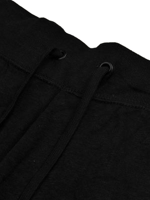 Nyc Polo Gathering Fit Fleece Jogger Trouser For Men-Black with Grey Melange Panel-BE341/BR1123