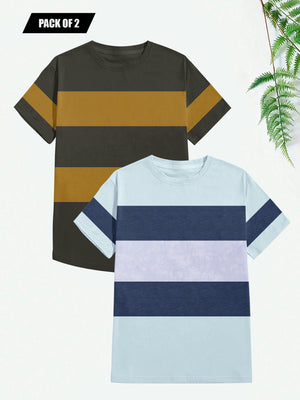 Pack Of 2 Panel Style T Shirt For Men