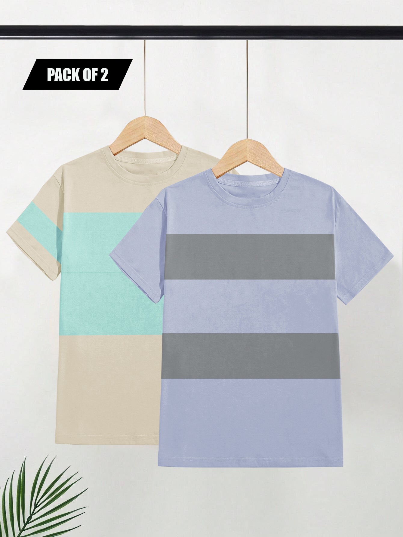 Pack Of 2 Panel Style T Shirt For Men