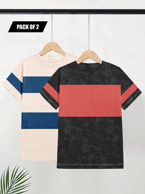 Pack Of 2 Panel Style T Shirt For Men