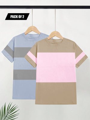 Pack Of 2 Panel Style T Shirt For Men