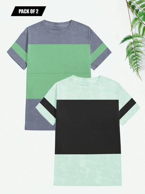 Pack Of 2 Panel Style T Shirt For Men