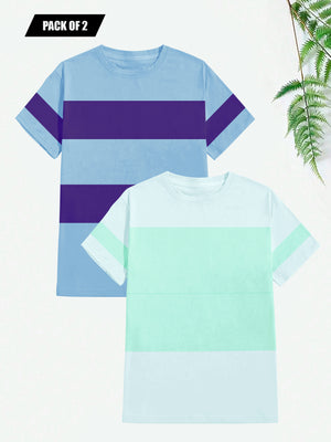 Pack Of 2 Panel Style T Shirt For Men