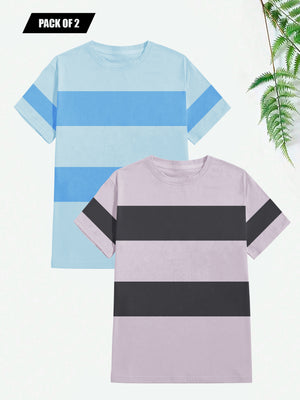 Pack Of 2 Panel Style T Shirt For Men