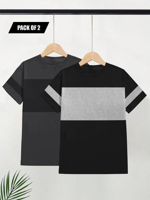 Pack Of 2 Panel Style T Shirt For Men