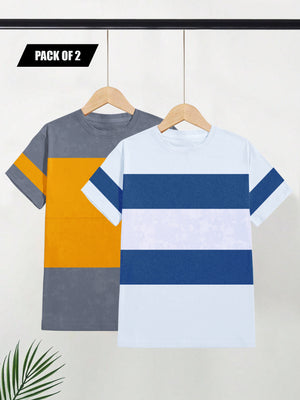 Pack Of 2 Panel Style T Shirt For Men