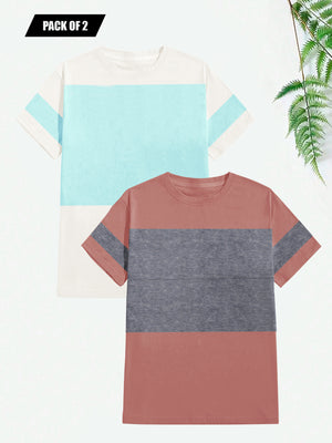 Pack Of 2 Panel Style T Shirt For Men