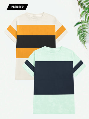 Pack Of 2 Panel Style T Shirt For Men