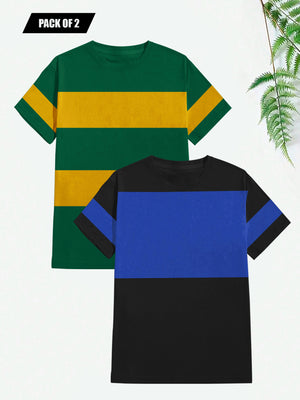 Pack Of 2 Panel Style T Shirt For Men