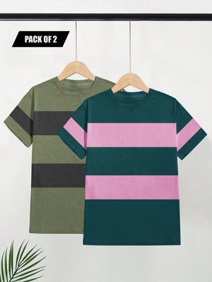 Pack Of 2 Panel Style T Shirt For Men