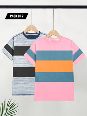 Pack Of 2 Panel Style T Shirt For Men