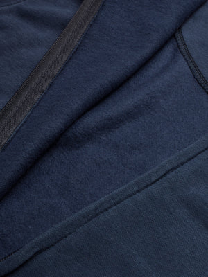 Louis Vicaci Fleece Stylish Zipper Mock Neck For Men-Mid Navy-BE155/BR965