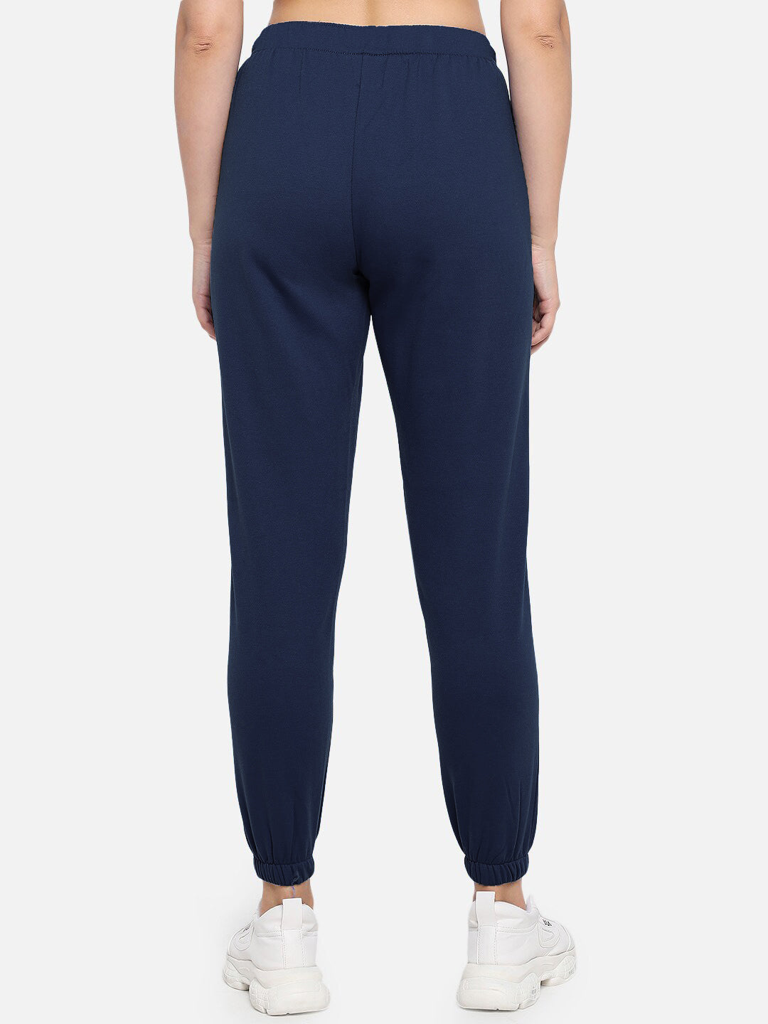 NK Fleece Without Pockets Slim Fit Trouser For Ladies-Navy-BE2175