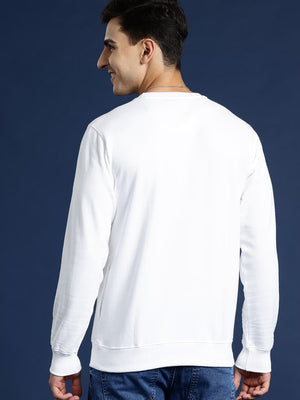 PPR Fleece Raglan Sleeve Sweatshirt For Men-White-BE255