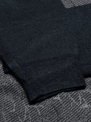Louis Vicaci Full Sleeve Wool Sweatshirt For Men-Navy Melange with Print-BE273/BR1078