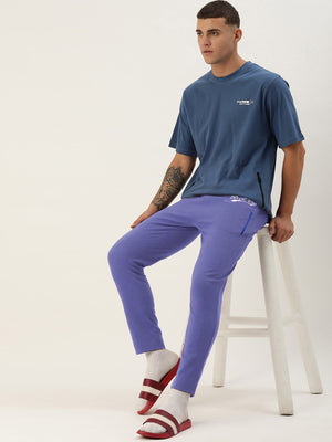 Drift King Regular Fit Heavy Fleece Jogger Trouser For Men-Purple Blue-BE306/BR1106