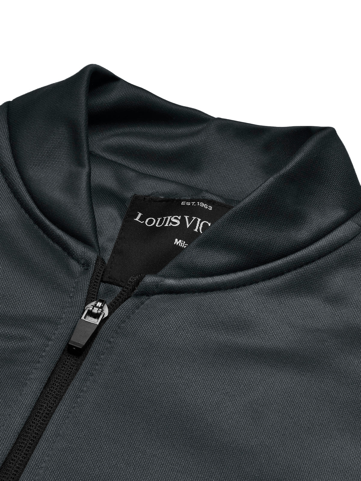 Louis Vicaci Zipper Inner Fur Bomber Jacket For Men-Dark Grey-SP1021/RT2181