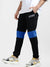 Nyc Polo Gathering Fit Fleece Jogger Trouser For Men-Black with Blue Panel-BE315
