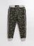 Red Pearl Terry Fleece Jogger Trouser For Kids-Camouflage With Assorted Stripes-BE342