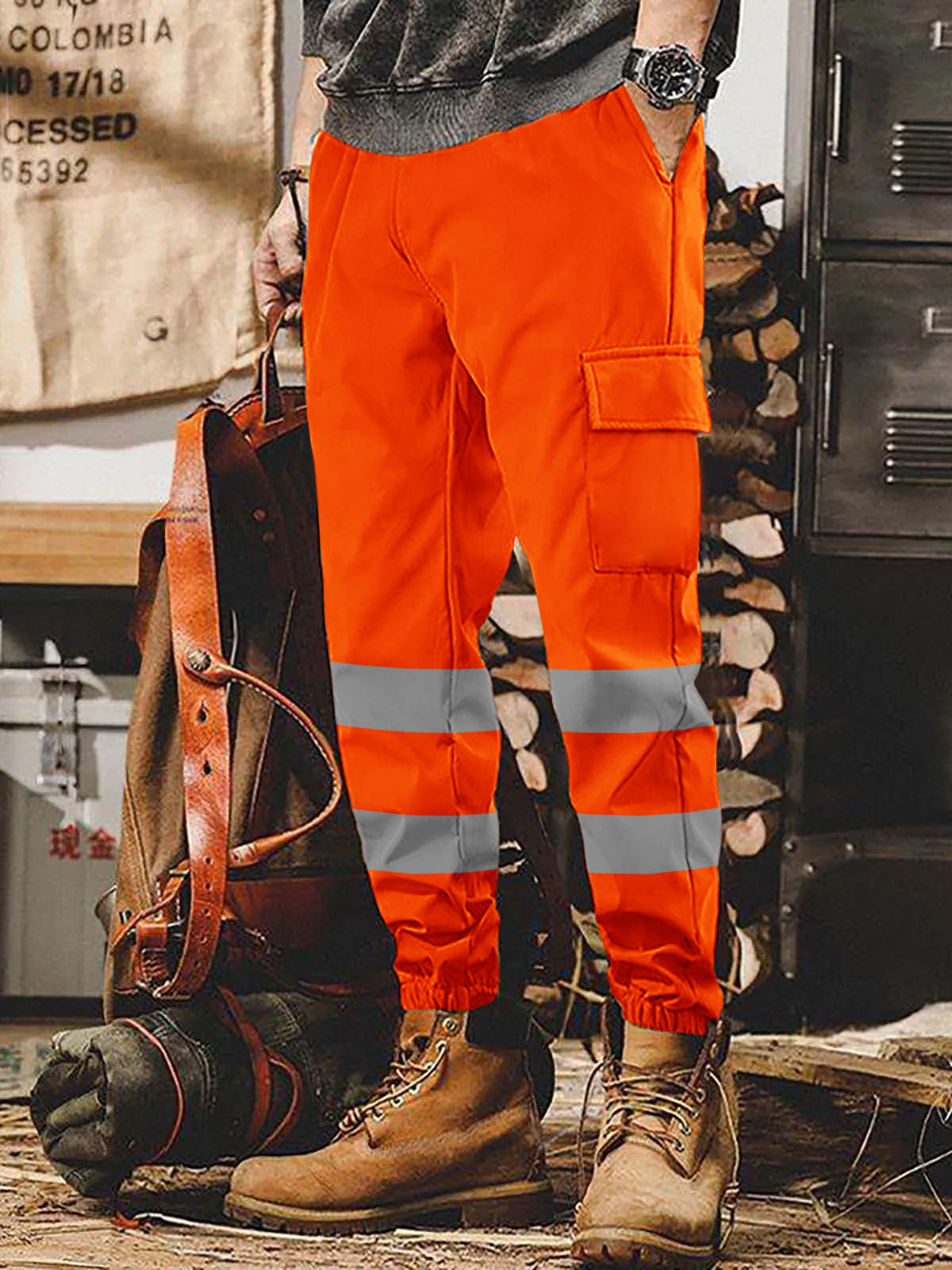Atomic Work Wear Cargo Trouser For Men-Blaze Orange-BE348