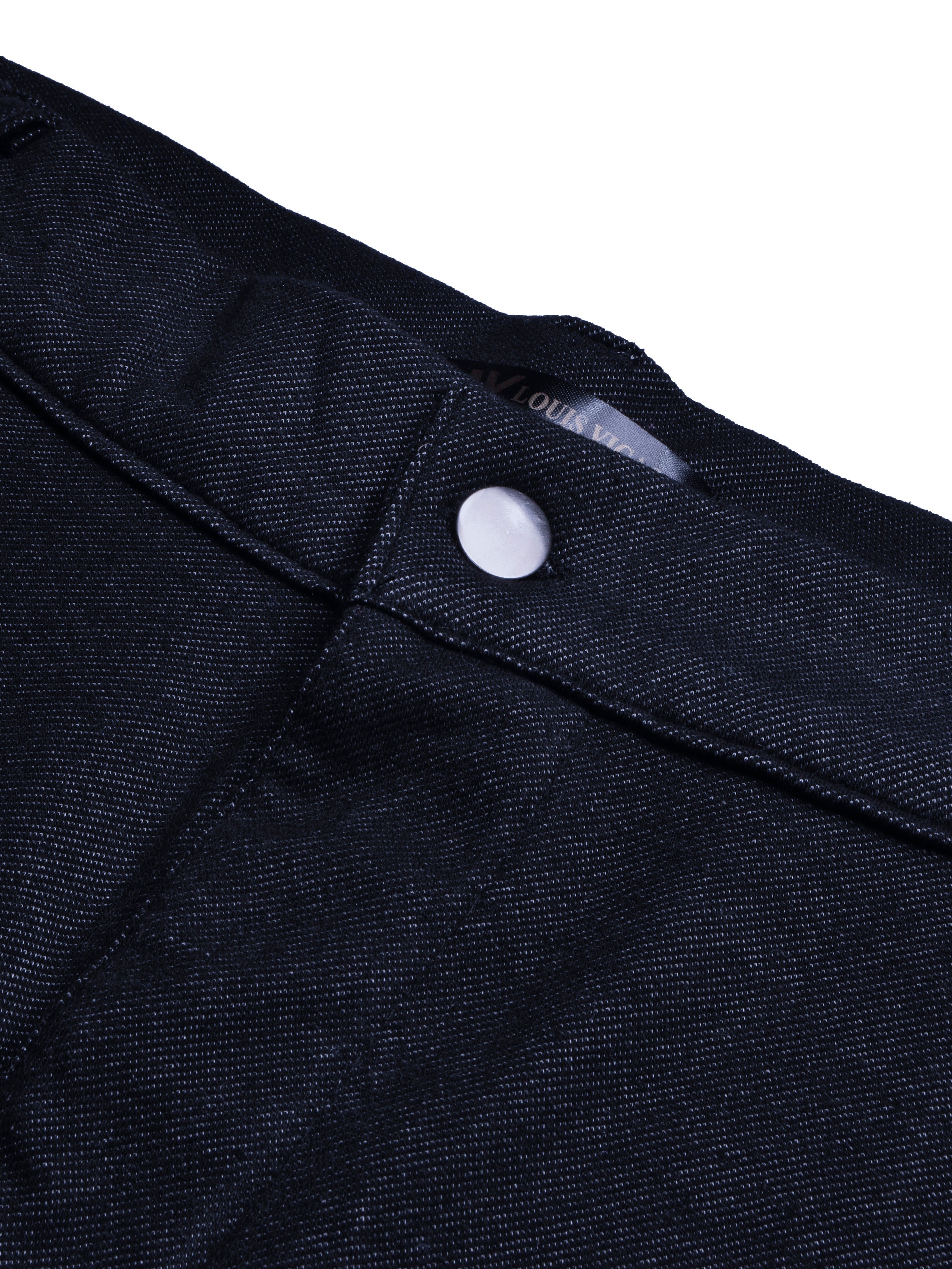 Louis Vicaci Super Stretchy Slim Fit Interlock Denim Pent For Men-Navy with Noise-BR13131