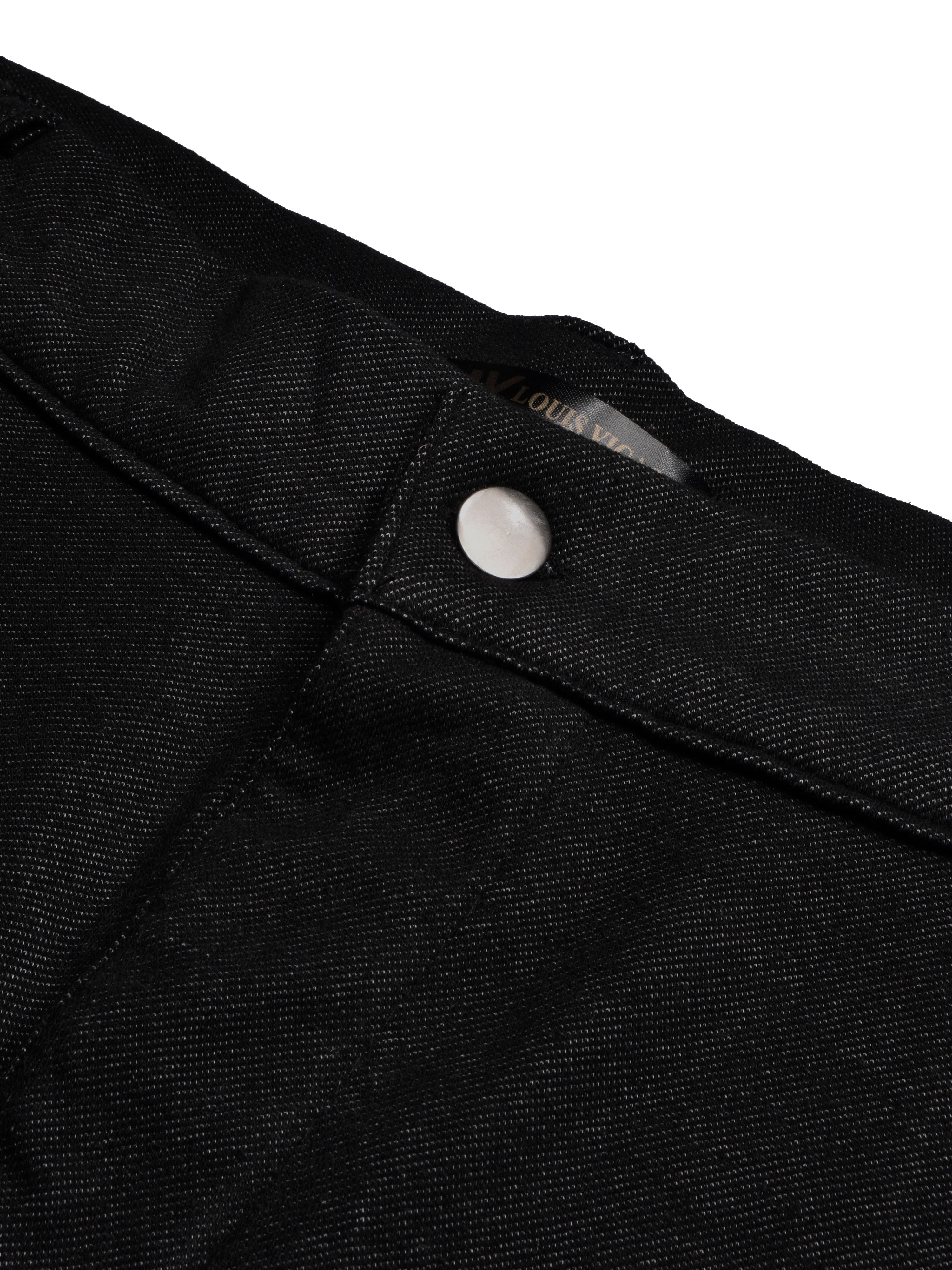 Louis Vicaci Super Stretchy Slim Fit Interlock Denim For Men-Black with Noise-BR13036