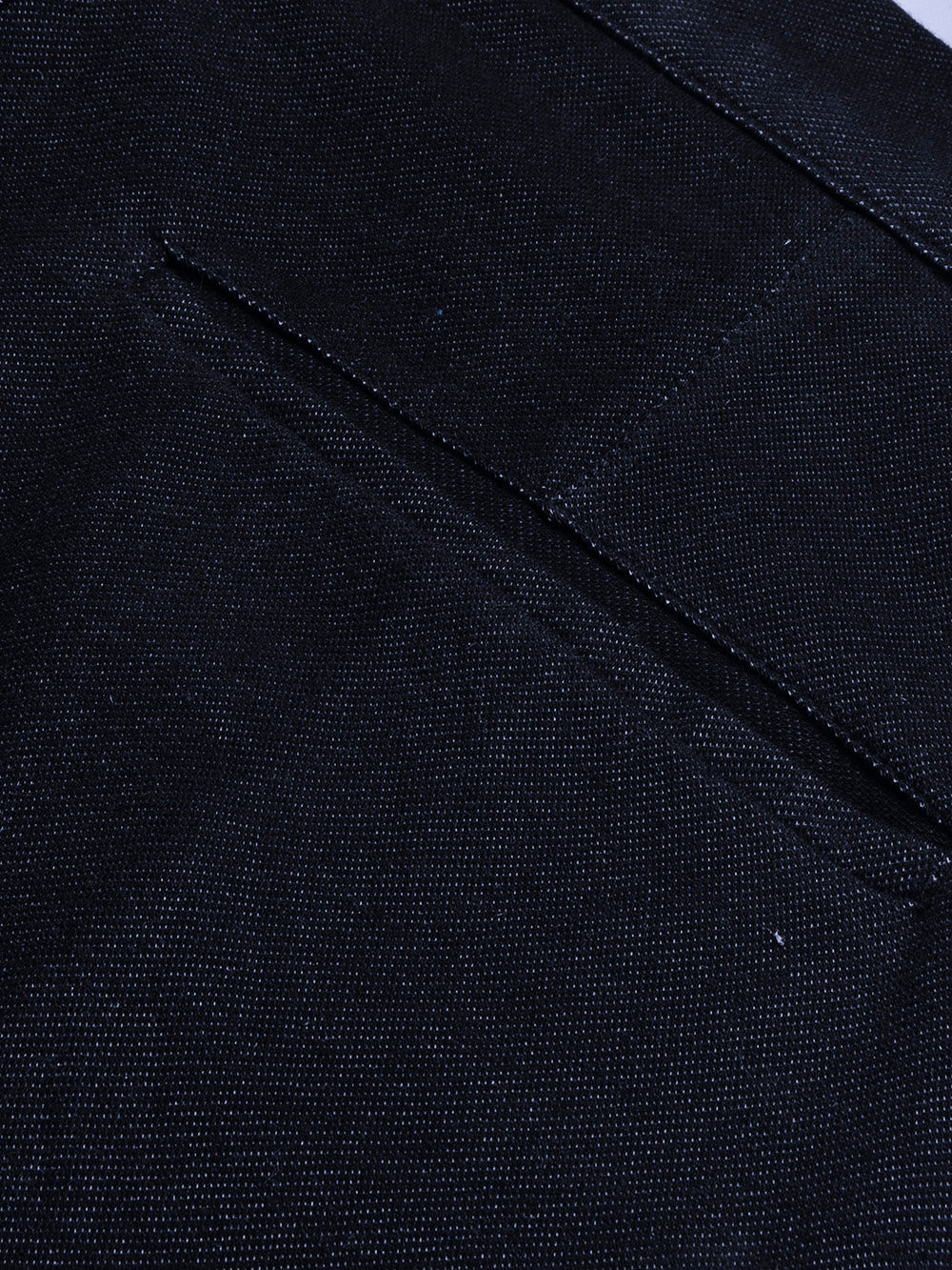 Louis Vicaci Super Stretchy Slim Fit Interlock Denim Pent For Men-Navy with Noise-BR13131