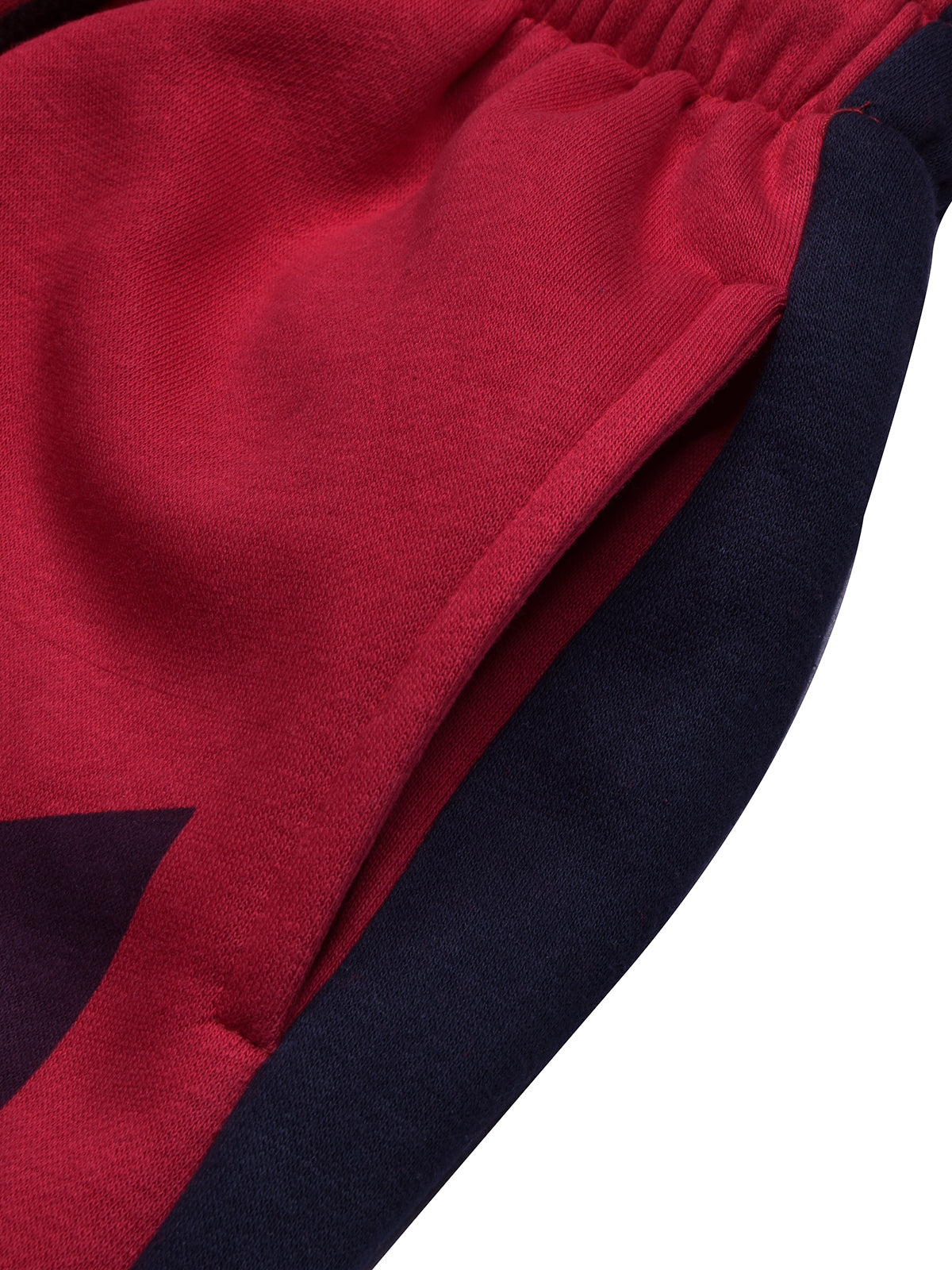BTS Fleece Tracksuit For Kids-Dark Red with Navy Panels-BE54/BR879