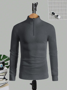 New Fashion Cardigan Wool Sweater For Men-Grey-BE457