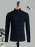 Louis Vicaci Fleece Stylish 1/4 Zipper Mock Neck For Men-Dark Navy-BE228/BR1028