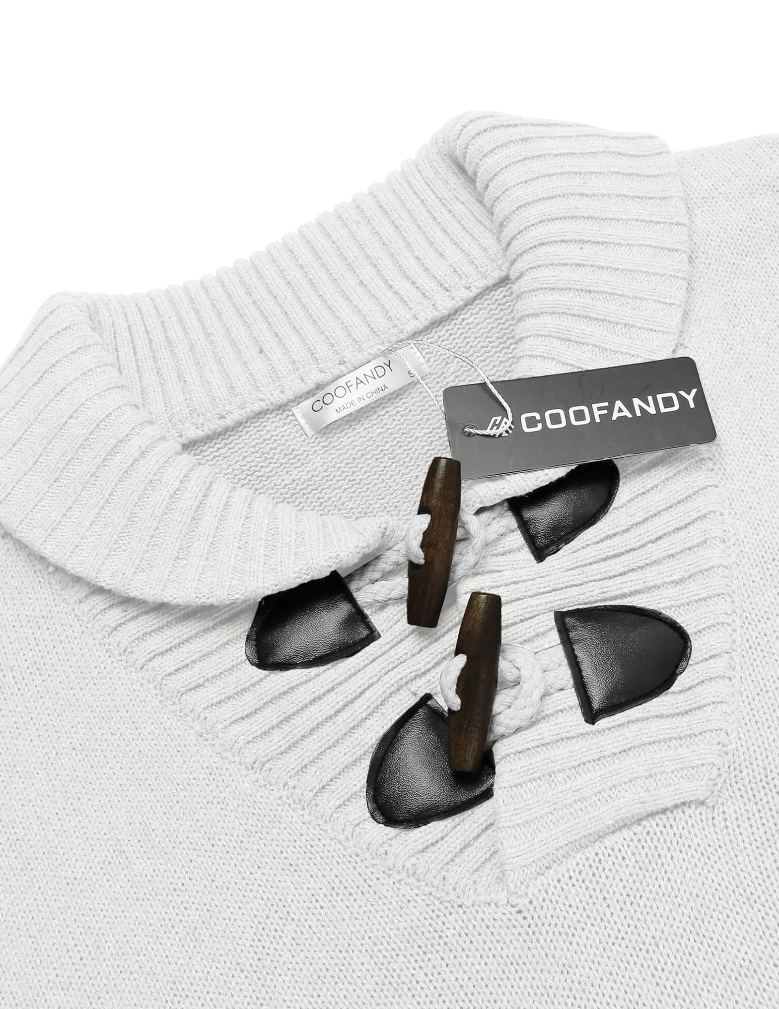 Coofandy Shawl Collar Wool Sweatshirt For Men-Smoke Grey-BE463/BR1220
