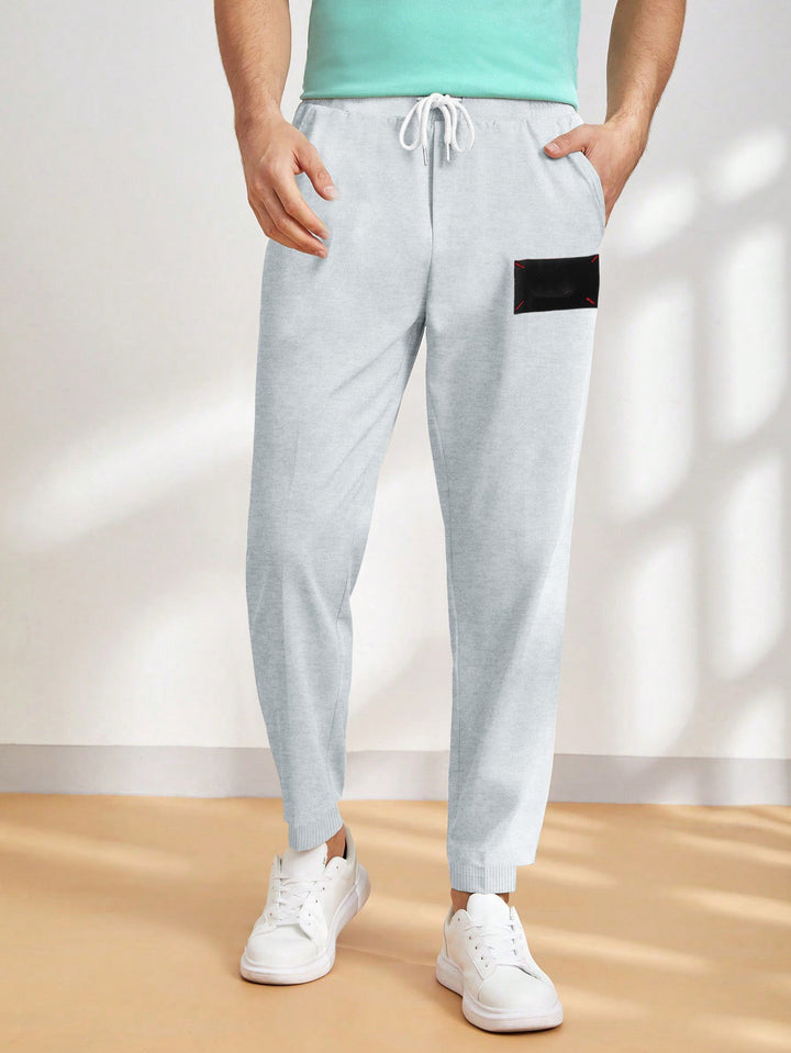 Slazenger Terry Fleece Trouser For Men-Ice Blue Melange-BE2293/BR14116