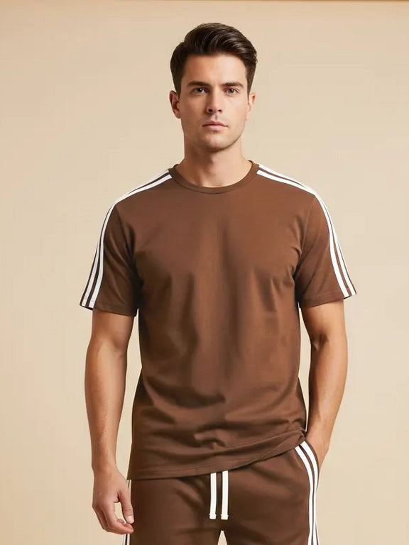 ADS Summer Fashion T-Shirt For Men-Brown-NSK15
