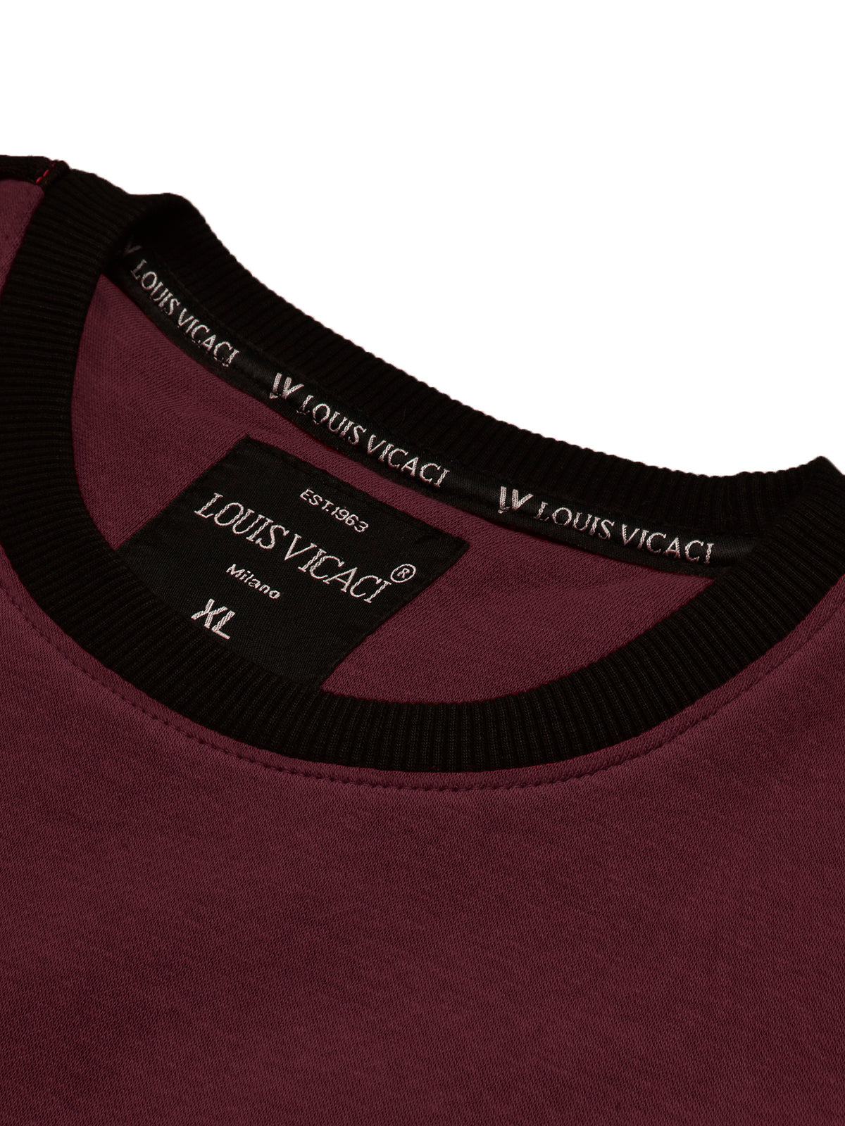 Louis Vicaci Fleece Sweatshirt For Men-Black with Maroon-BR8346