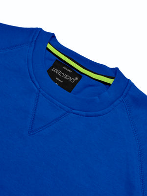 Louis Vicaci Fleece Raglan Sleeve Sweatshirt For Men-Blue-BR862