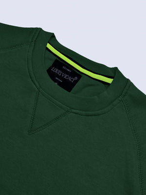 Louis Vicaci Fleece Raglan Sleeve Sweatshirt For Men-Dark Green-BR863