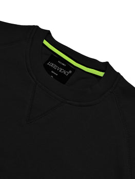 Louis Vicaci Fleece Raglan Sleeve Sweatshirt For Men-Black-BR864