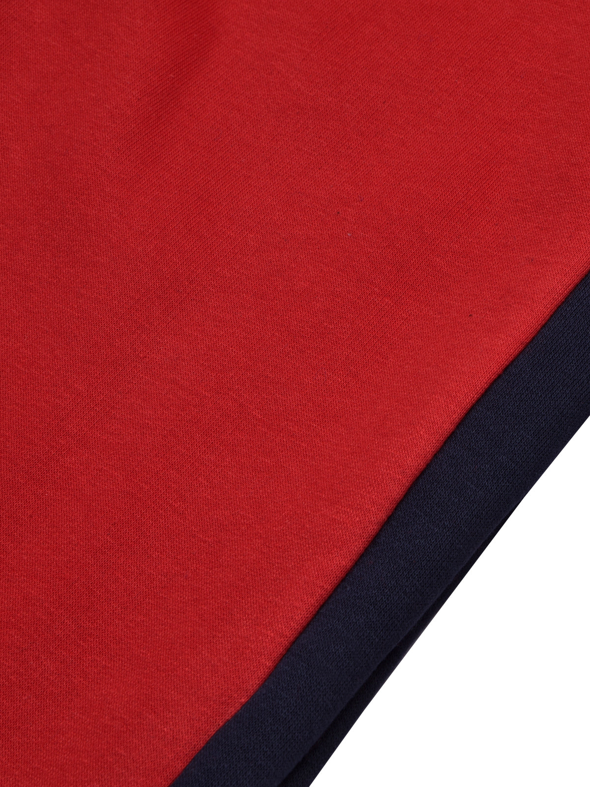 BTS Fleece Tracksuit For Kids-Red with Navy Panels-BE55/BR880
