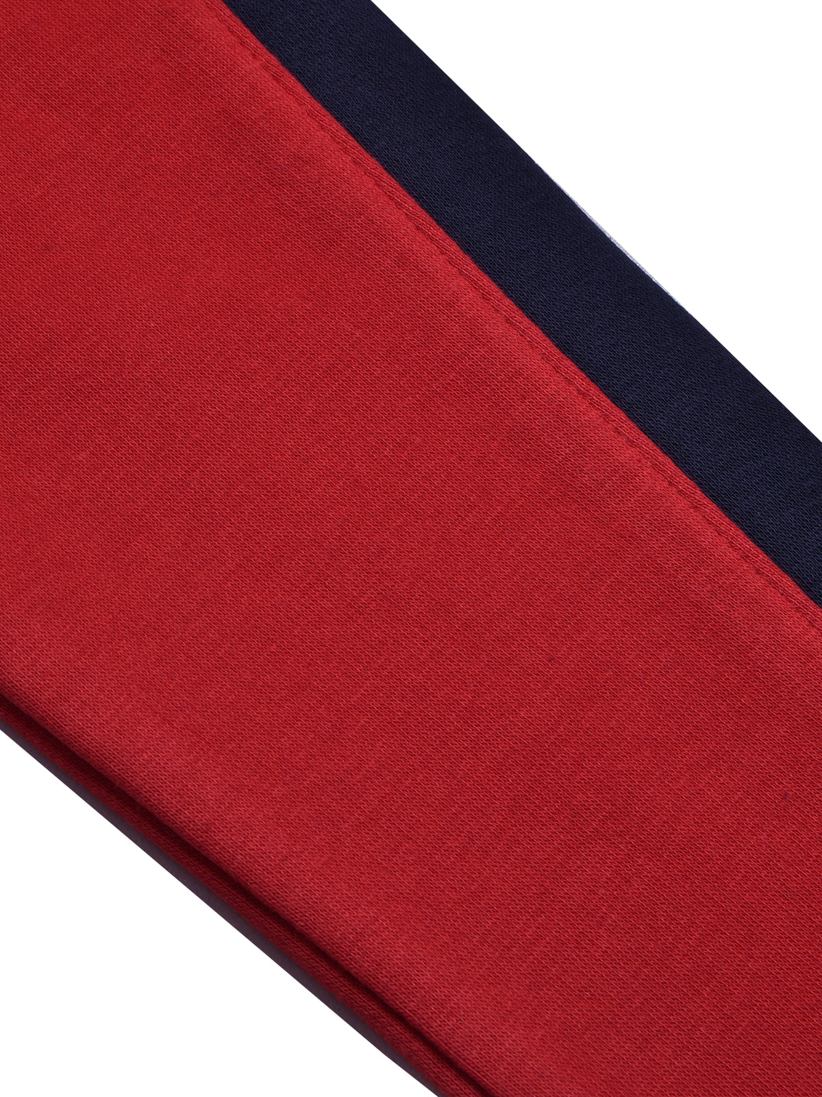 BTS Fleece Tracksuit For Kids-Red with Navy Panels-BE55/BR880