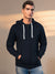 Louis Vicaci Fleece Raglan Sleeve Zipper Hoodie For Men-Dark Navy-BE112/BR929