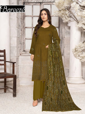 Bareeze Dhanak with Emb Shawl Unstitched 3 Pcs Suit For Women-BE2894/LV210