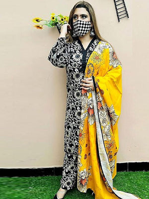 Baroque 90/88 Printed Lawn Unstitched 3 Pcs Suit For Women-BE2904/LV220