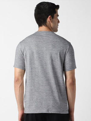 Beverly Hills Crew Neck Half Sleeve Tee Shirt For Men-Grey Melange-BE964/BR13211