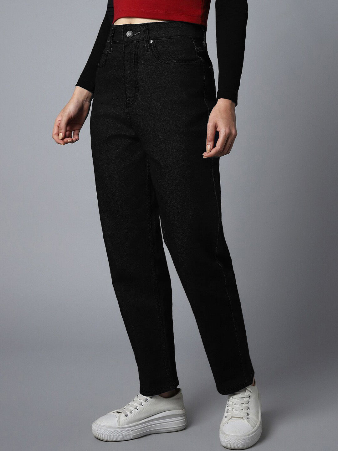 Bhs Boot Cut Non Stretch Denim For Women-Black Melange-BE3032