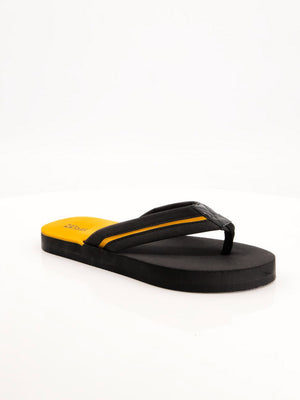 Black Camel 006 Comfort Flip Flop-Black with Yellow-BE1673/BR13900