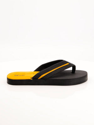 Black Camel 006 Comfort Flip Flop-Black with Yellow-BE1673/BR13900