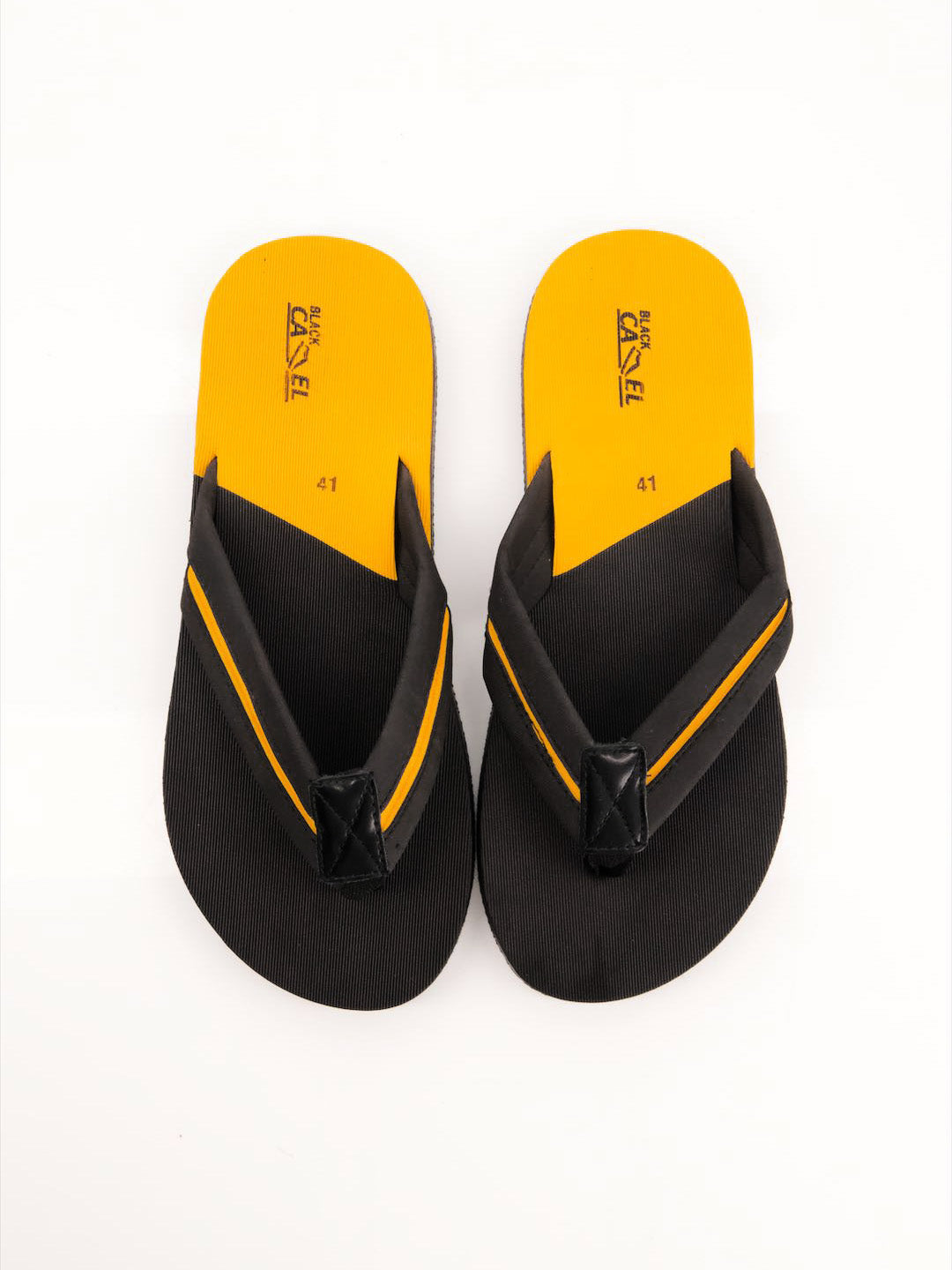 Black Camel 006 Comfort Flip Flop-Black with Yellow-BE1673/BR13900